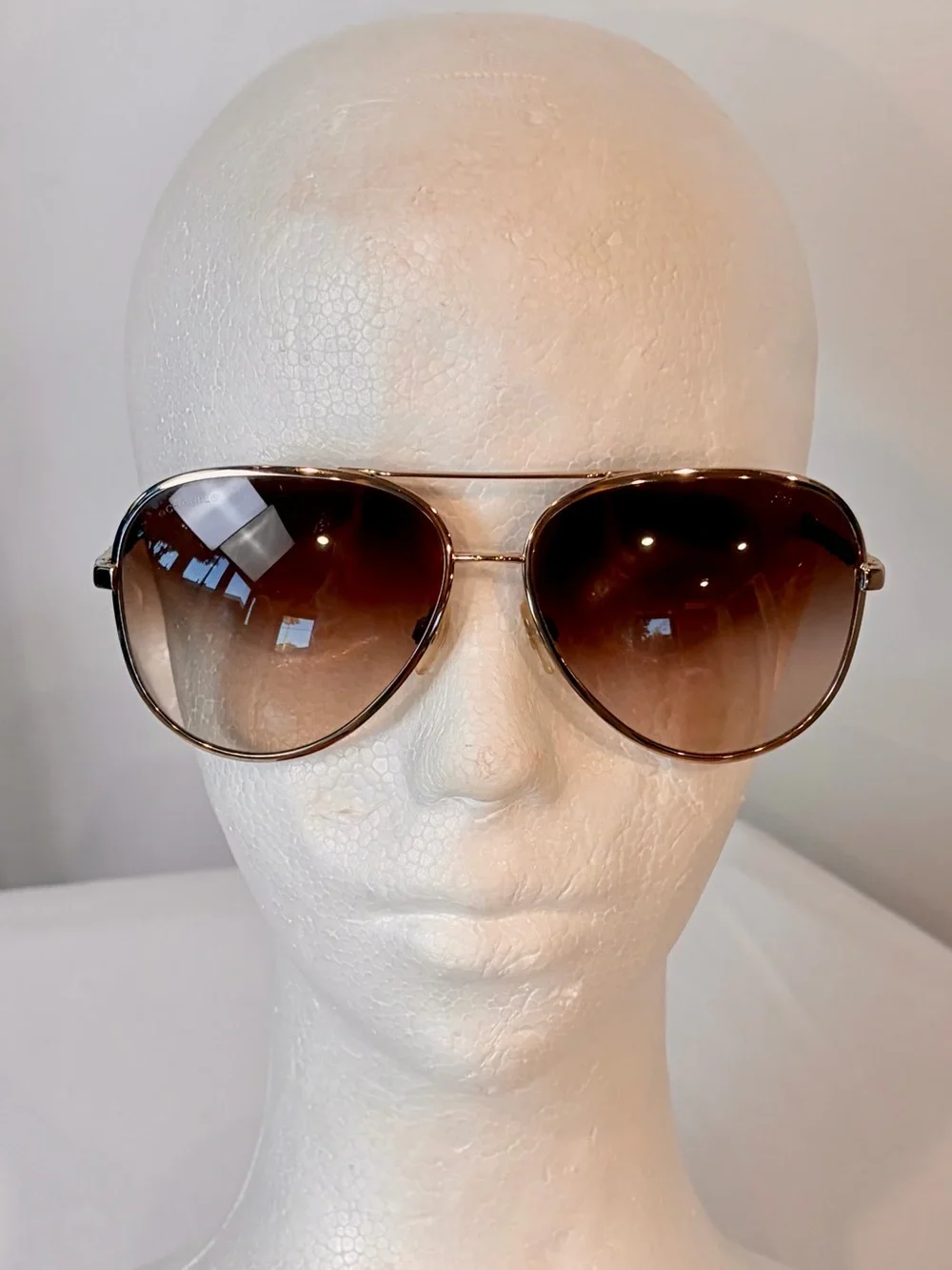 CHANEL Aviator Sunglasses, Brn leather/gold chain temples,CCs, brn gradient lens